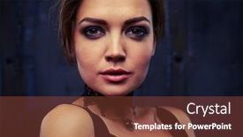  Presentation with classy - Amazing theme having side portrait of classy elegant woman in black eveningwear who is looking down and posing in dark studio background backdrop and a tawny brown colored foreground