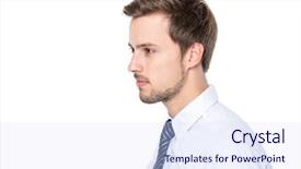  Presentation with business profile - Presentation enhanced with side profile of businessman background and a sky blue colored foreground