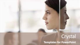  Presentation with leafes side - Audience pleasing PPT theme consisting of side profile on businesswoman backdrop and a coral colored foreground