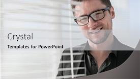  Presentation with realtor - Presentation theme enhanced with side-profile-photo background and a light gray colored foreground