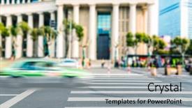  Presentation with columns ancient roman road city - PPT theme enhanced with side raod - city building road shanghai china background and a light gray colored foreground