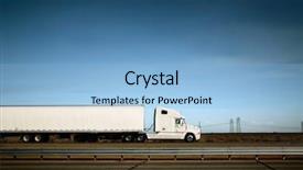  Presentation with freeway - Beautiful presentation theme featuring side raod - white freight truck driving backdrop and a light blue colored foreground