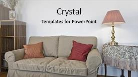  Presentation with round table - Presentation consisting of side table and reading lamp background and a light gray colored foreground