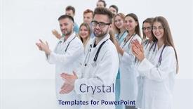  Presentation with group - Colorful slide set enhanced with side-view-a-group backdrop and a lemonade colored foreground