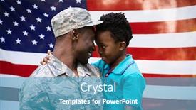  Presentation with american flag - Colorful PPT layouts enhanced with side-view-close-up backdrop and a teal colored foreground