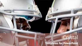  Presentation with american football - Presentation design with side-view-close-up background and a coral colored foreground