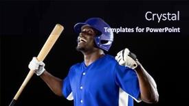  Presentation with team celebration - Amazing PPT theme having side-view-close-up backdrop and a wine colored foreground