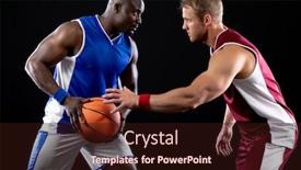  Presentation with team player - Presentation theme with side-view-close-up background and a wine colored foreground