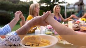  Presentation with grace - PPT theme consisting of side-view-close-up background and a coral colored foreground