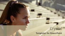  Presentation with track field - Theme having side-view-close-up background and a soft green colored foreground