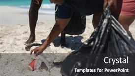  Presentation with beach bag - Slides with side-view-close-up background and a dark gray colored foreground