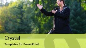  Presentation with ready - Audience pleasing theme consisting of side view in a kung backdrop and a  colored foreground