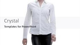  Presentation with moving forward - Presentation theme enhanced with side view in full growth confident young woman is moving forward confidently background and a lemonade colored foreground