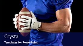  Presentation with team player - PPT layouts featuring side-view-mid-section background and a navy blue colored foreground