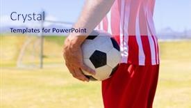  Presentation with sports field - Slide set consisting of side-view-mid-section background and a sky blue colored foreground