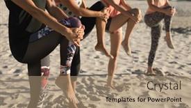  Presentation with small group top view - Slides consisting of side-view-mid-section background and a  colored foreground