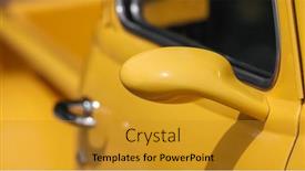  Presentation with classic car - Theme enhanced with side-view-mirror-of-yellow background and a gold colored foreground