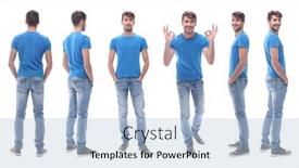  Presentation with jeans - Slide set enhanced with side-view-modern-young-man background and a light blue colored foreground