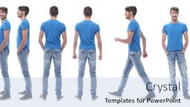  Presentation with modern - Amazing slide set having side-view-modern-young-man backdrop and a light blue colored foreground