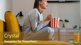  Presentation with movie popcorn - Beautiful slides featuring side-view-of-a-beautiful backdrop and a tawny brown colored foreground