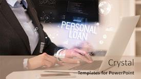  Presentation with business loan - Cool new slide set with side-view-of-a-business backdrop and a coral colored foreground