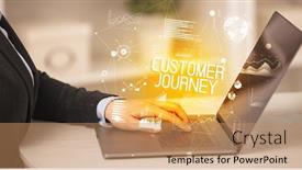  Presentation with customer journey - Audience pleasing presentation consisting of side-view-of-a-business backdrop and a coral colored foreground