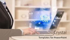  Presentation with action plan - Amazing presentation theme having side-view-of-a-business backdrop and a lemonade colored foreground