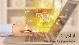  Presentation with business loan - Beautiful presentation design featuring side-view-of-a-business backdrop and a coral colored foreground