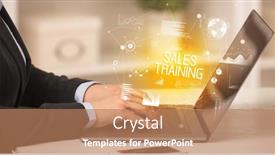  Presentation with business training - PPT theme having side-view-of-a-business background and a coral colored foreground