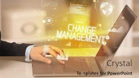  Presentation with business change - Presentation design consisting of side-view-of-a-business background and a coral colored foreground