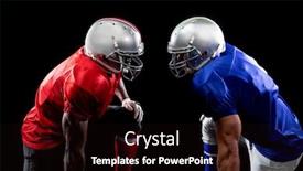  Presentation with team player - PPT theme having side-view-of-a-caucasian background and a wine colored foreground