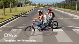  Presentation with pedestrian crossing - Presentation theme consisting of side-view-of-a-caucasian background and a gray colored foreground