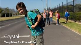  Presentation with traffic road - Presentation design consisting of side-view-of-a-caucasian background and a gray colored foreground