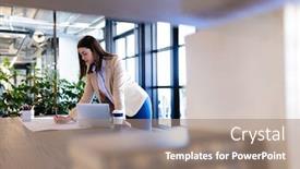  Presentation with social isolation - PPT theme enhanced with side-view-of-a-caucasian background and a coral colored foreground