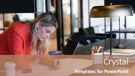  Presentation with architectural drawings - Slide deck with side-view-of-a-caucasian background and a coral colored foreground