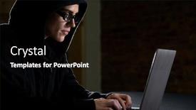  Presentation with system computer - Slides having side-view-of-a-caucasian background and a black colored foreground