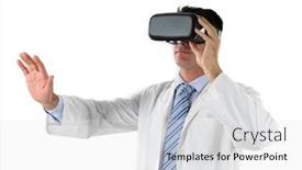  Presentation with virtual hand - PPT layouts with side-view-of-a-caucasian background and a white colored foreground