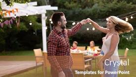  Presentation with dancing - Slide set with side-view-of-a-caucasian background and a coral colored foreground