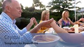  Presentation with grace - Presentation with side-view-of-a-caucasian background and a teal colored foreground