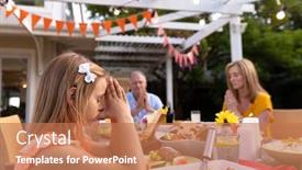  Presentation with family prayer - Presentation theme featuring side-view-of-a-caucasian background and a coral colored foreground