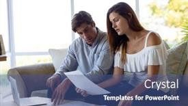  Presentation with computer room - Presentation theme having side-view-of-a-caucasian background and a ocean colored foreground