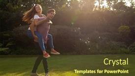  Presentation with sun flare in deep space - Presentation theme featuring side-view-of-a-caucasian background and a  colored foreground