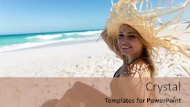  Presentation with blue sky - Presentation consisting of side-view-of-a-caucasian background and a coral colored foreground