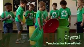  Presentation with diverse classroom - Presentation theme consisting of side-view-of-a-diverse background and a tawny brown colored foreground