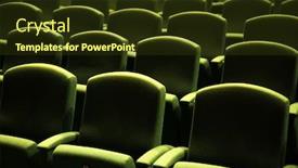  Presentation with cinema theatre - Amazing PPT layouts having side-view-of-a-green backdrop and a tawny brown colored foreground