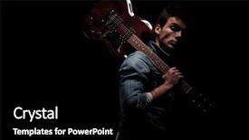  Presentation with guitar - Amazing slide set having side view of a guitarist backdrop and a black colored foreground