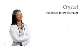  Presentation with lab coat - Beautiful theme featuring side-view-of-a-happy backdrop and a white colored foreground