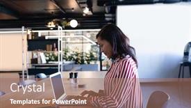  Presentation with social isolation - Presentation design consisting of side-view-of-a-mixed background and a coral colored foreground