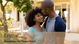  Presentation with race - Slide set having side-view-of-a-mixed background and a coral colored foreground