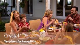  Presentation with young generation - PPT theme featuring side-view-of-a-multi background and a coral colored foreground